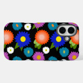 黒い背景の花フローラかわいいフェミニン女の子 Case-Mate iPhoneケース (裏面 (横))