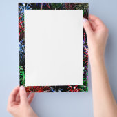 黒い背景の花火 チラシ (手)