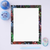 黒い背景の花火 チラシ (シングル)