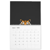 黒い背景の虎の顔のクローズアップ カレンダー (3月 2026)