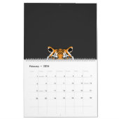 黒い背景の虎の顔のクローズアップ カレンダー (2月 2026)