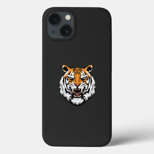 黒い背景の虎の顔のクローズアップ Case-Mate iPhoneケース (裏面)