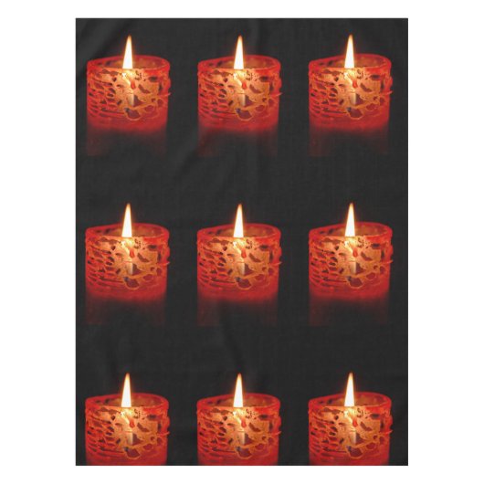 黒い背景の蝋燭 テーブルクロス (正面)
