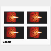 黒い背景の蝋燭 長方形シール (シート)