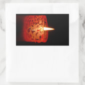 黒い背景の蝋燭 長方形シール (バッグ)