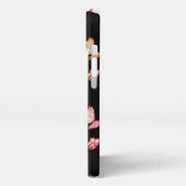 黒い背景の蝶 iPhoneケース (左側面)