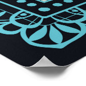 黒い背景の装飾カラフルオーナメント ポスター (角)