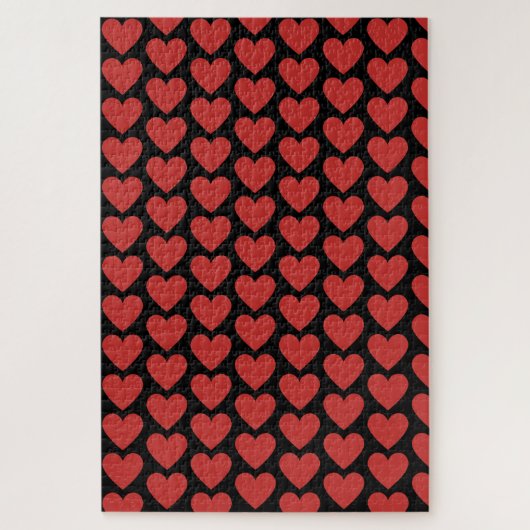 黒い背景の赤いハートのクイーン1000ピース ジグソーパズル (縦)