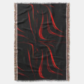 黒い背景の赤い波線 スローブランケット (正面縦)