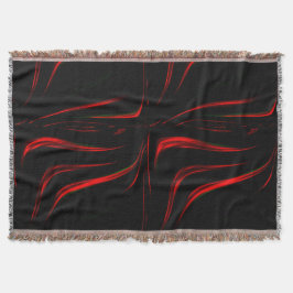 黒い背景の赤い波線 スローブランケット