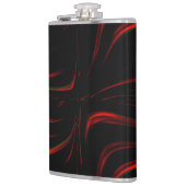 黒い背景の赤い波線 フラスク (左)