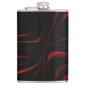 黒い背景の赤い波線 フラスク (正面)