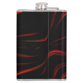 黒い背景の赤い波線 フラスク (裏面)