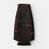 黒い背景の赤い波線 ボトルクーラー (正面)