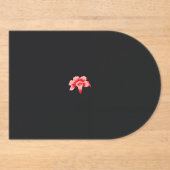 黒い背景の赤い花 アクリル招待状 (正面)