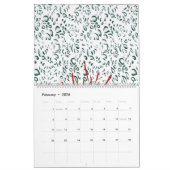 黒い背景の赤い花 カレンダー (2月 2026)