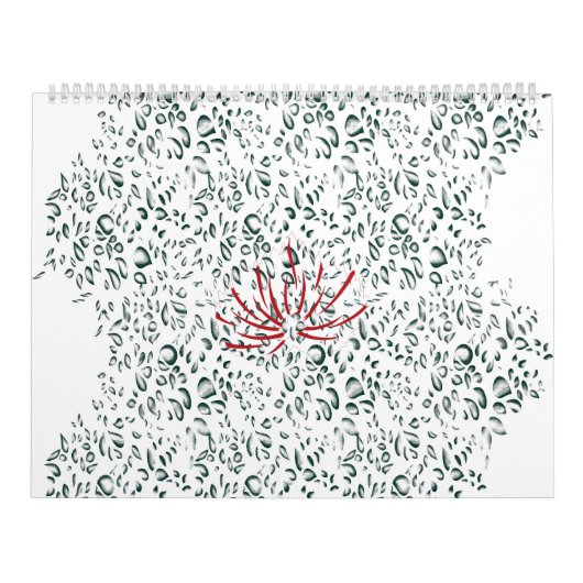 黒い背景の赤い花 カレンダー (カバー)