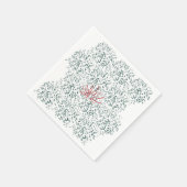 黒い背景の赤い花 スタンダードカクテルナプキン (角)