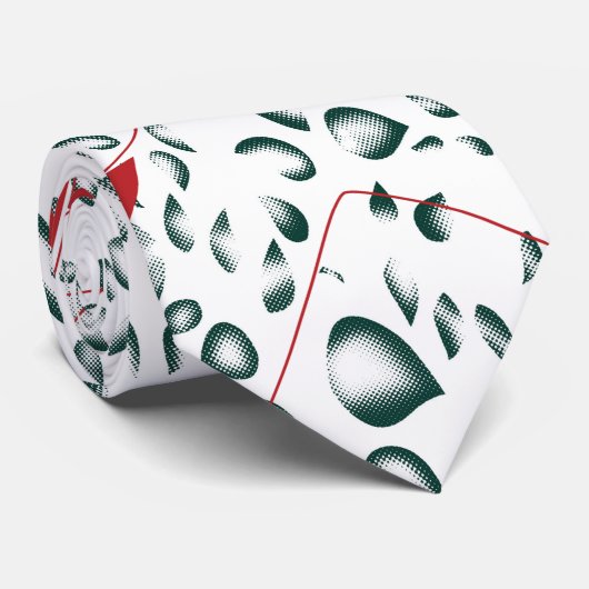 黒い背景の赤い花 ネクタイ (ロール)