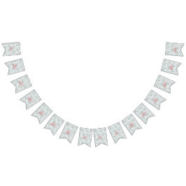 黒い背景の赤い花 バンティングフラッグ