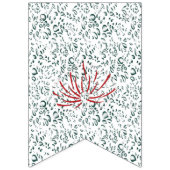 黒い背景の赤い花 バンティングフラッグ (第2の旗)