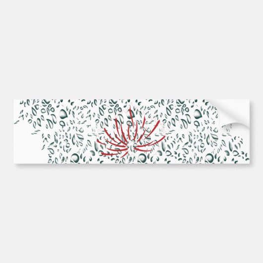 黒い背景の赤い花 バンパーステッカー (正面)