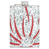 黒い背景の赤い花 フラスク (正面)