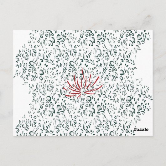 黒い背景の赤い花 ポストカード (裏面)