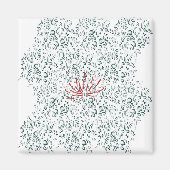 黒い背景の赤い花 マグネット (正面)