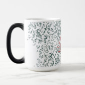 黒い背景の赤い花 モーフィングマグカップ (左)