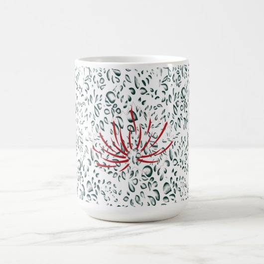 黒い背景の赤い花 モーフィングマグカップ (中央)