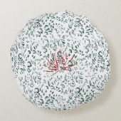 黒い背景の赤い花 ラウンドクッション (裏面)