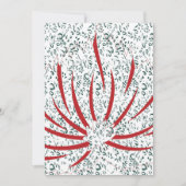 黒い背景の赤い花 招待状 (正面)