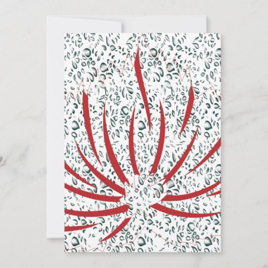 黒い背景の赤い花 招待状 (正面)