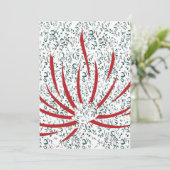 黒い背景の赤い花 招待状 (スタンド正面)