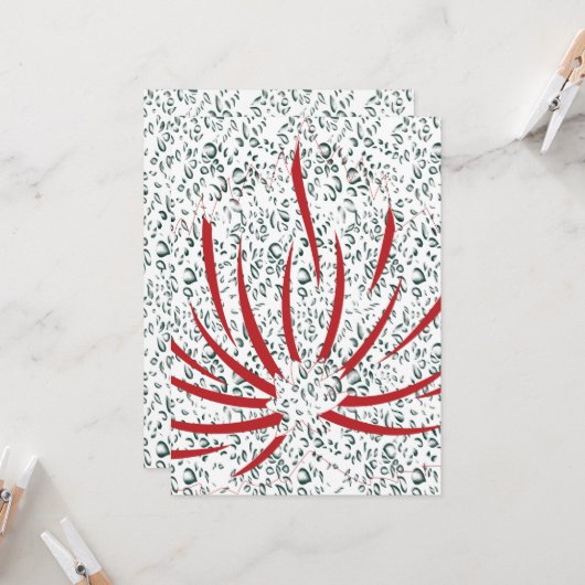 黒い背景の赤い花 招待状 (正面/裏面インサイチュ)