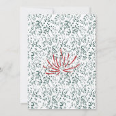 黒い背景の赤い花 招待状 (裏面)