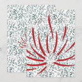 黒い背景の赤い花 招待状 (正面/裏面)