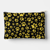 黒い背景の金ゴールドメタルパターンパス アクセサリーポーチ (裏面)