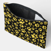 黒い背景の金ゴールドメタルパターンパス アクセサリーポーチ (見開き)