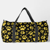 黒い背景の金ゴールドメタルパターンパス ダッフルバッグ (正面)