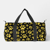 黒い背景の金ゴールドメタルパターンパス ダッフルバッグ (正面)