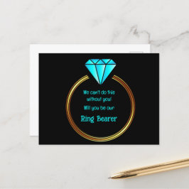 黒い背景の金ゴールドリングや輪 案内ポストカード