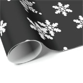 黒い背景の雪 ラッピングペーパー (ロールコーナー)