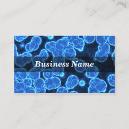 黒い背景の青い細胞 名刺