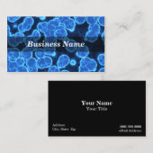 黒い背景の青い細胞 名刺 (正面/裏面)