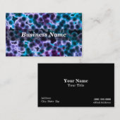 黒い背景の青および紫色の細胞 名刺 (正面/裏面)