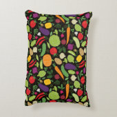 黒い背景の食糧 アクセントクッション (裏面(縦))