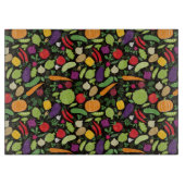 黒い背景の食糧 カッティングボード (正面)