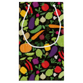 黒い背景の食糧 スモールペーパーバッグ (裏面)